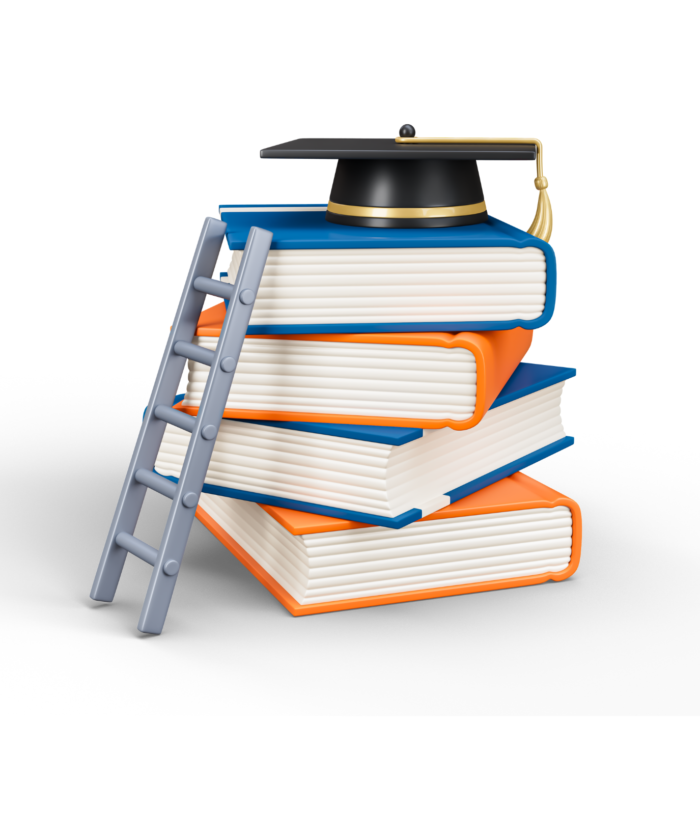 Escada encostada em livros